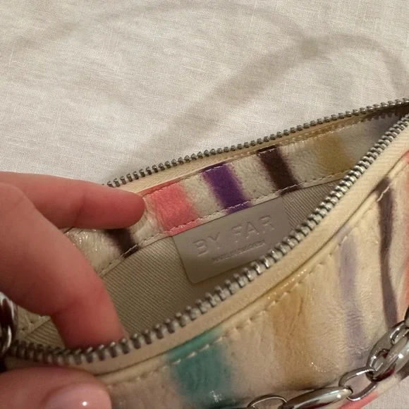 By Far Mini Rachel Striped Leather Shoulder Bag - Picture 3 of 3